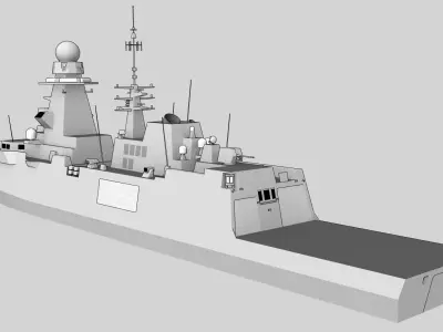 FFG Bergamini FREMM class Low-poly 3D model