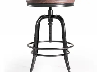 Leary Reclaimed Wood Swivel Counter Stool 3D model