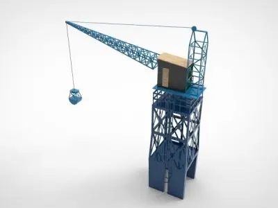 Industrial and port cranes  Low-poly 3D model