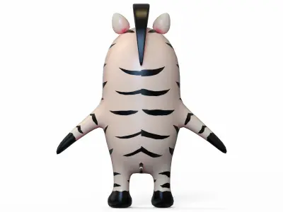 Zebra Stylized Low-poly 3D model