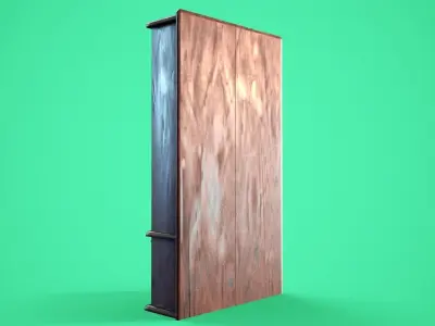 Rigged Bookshelf Low-poly 3D model