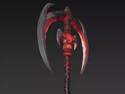 Hellforged Executioner Axe Double Crescent Blade  3D model