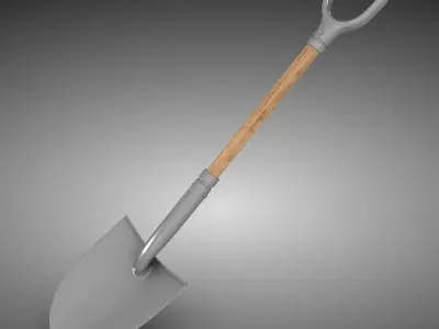 Shovel Low-poly 3D model 14
