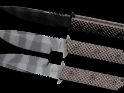 Combat knife Low-poly 3D model 16