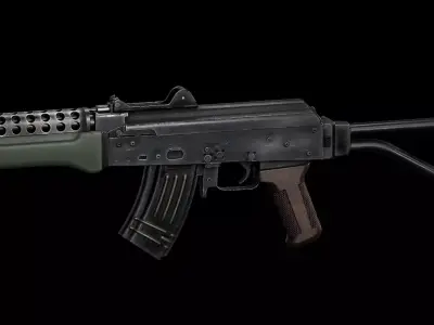 GAME READY MODIFIED AK74 PBR RIGGED Low-poly 3D model