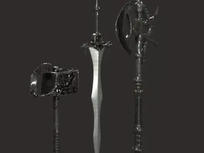 Medieval Polearms Weapon BB Pack Low-poly 3D Model Low-poly 3D model