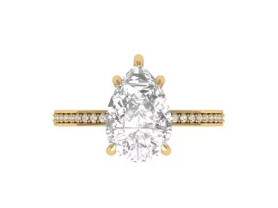  Pear Solitaire Ring 3D print model purchase