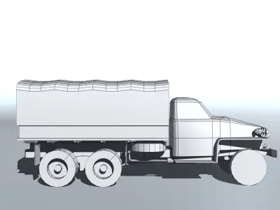 Studebaker-us6 military truck Low-poly 3D model