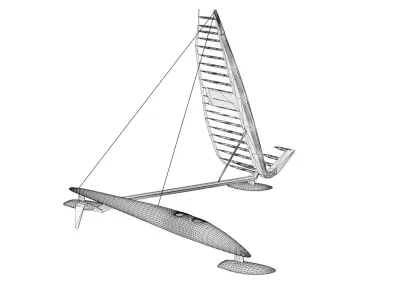 Vestas Sailrocket Low-poly 3D model