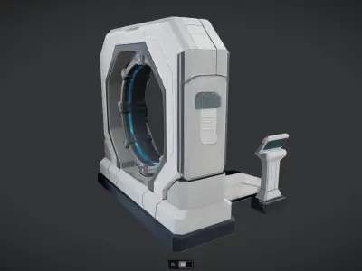 futuristic sci-fi portal with control panel 3D model