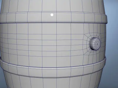 Wine Barrel Medieval style Low-poly 3D model