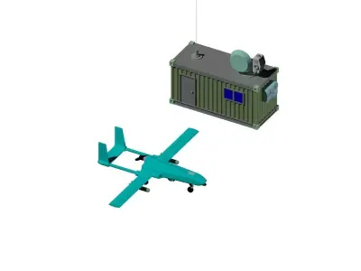 CONTAINER AND RECONNAISSANCE DRONE 3D print model