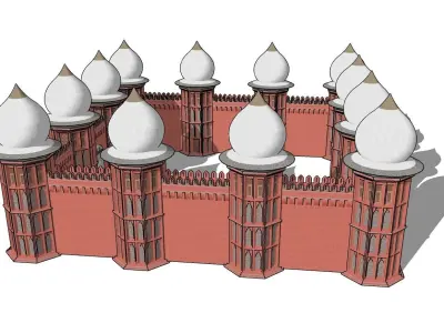 Arabian Fortress Modular Building Kit Low-poly 3D model