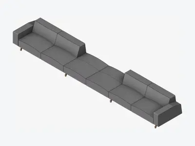 Seat - Sofa - Simplicity - Linear Low-poly 3D model