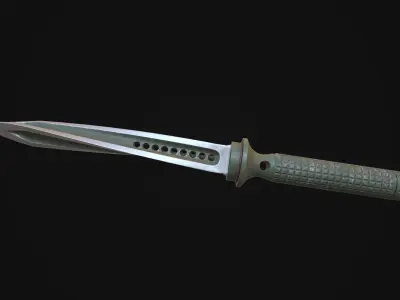 Jagdkommando knife Low-poly 3D model