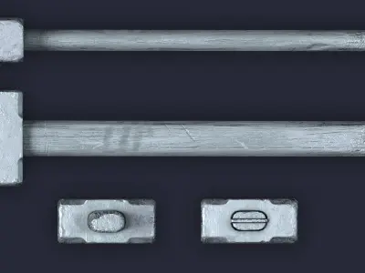 Sledgehammer metal hammer Low-poly 3D model