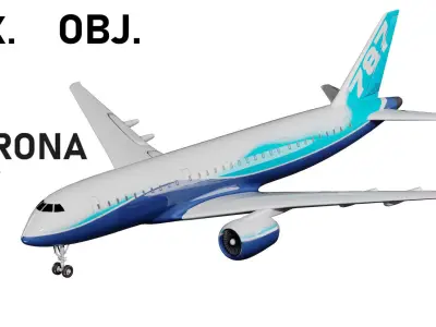 High-Fidelity Boeing 3D Aircraft Model Low-poly 3D model