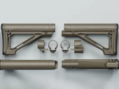 MOE Fixed Carbine Stock - Replica Low-poly 3D model