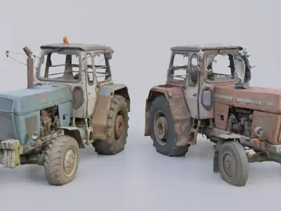 Two Old Tractors 3D model