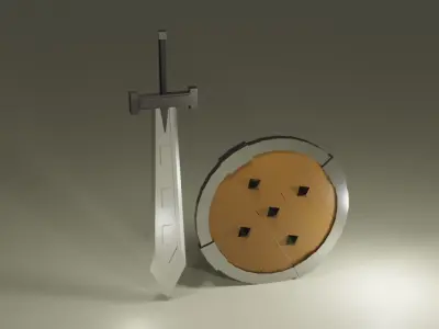 low poly circular metal plate Free low-poly 3D model