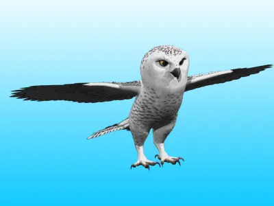 Snowy White Owl Rig 3D model