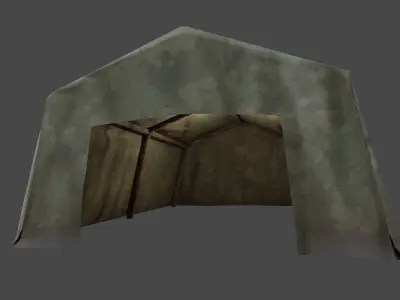 Military tent Low-poly 3D model