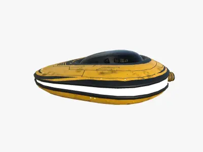 Alien Spaceship UFO C08 Yellow Dirt - Sci Fi Spacecraft Design Low-poly 3D model