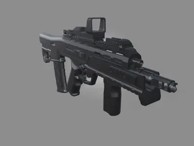 Low-poly Rifle 3D model Low-poly 3D model