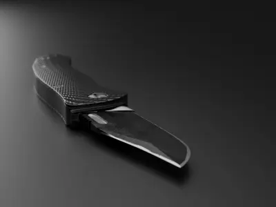 Drop point pocket Knife 3D model
