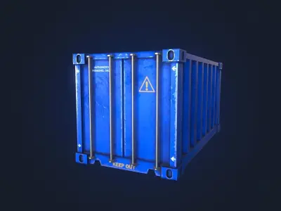 Shipping Container Low-poly 3D model 6