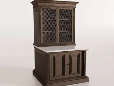 Vintage Cabinet Low-poly 3D model