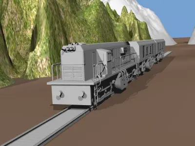 Train 3D model engine 3D model