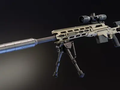 CSR USASOC Sniper Rifle Low-poly 3D model