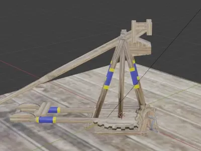Trebutchet Low-poly 3D model