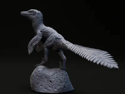 Velociraptor looking 1-20 FREE model pre-supported Free 3D print model