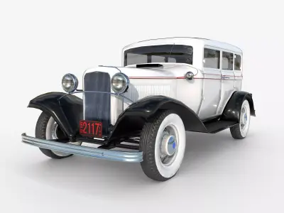 1932 Ford Model 18 4-door sedan Low-poly 3D model