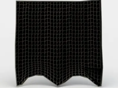 Fishnet curtain Low-poly 3D model