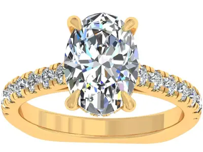 Oval Stone Euro Shank RIng 3D print model purchase