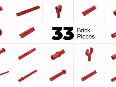 TwindBricks3D - 33 Technic Axle  collection 3D print model
