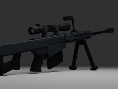 Barrett M82A1 Low-poly 3D model