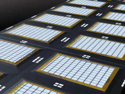 5 SCI-FI Panels 3D Models Free low-poly 3D model