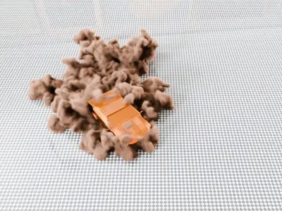 Animated Car VDB Dust Trail 3D model