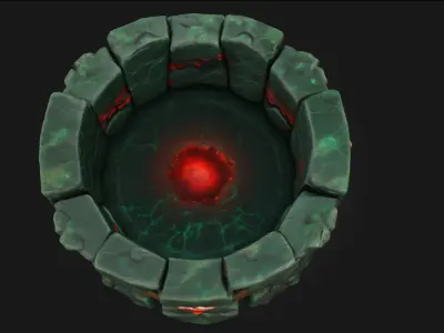 Mystic Well of Embers  Enchanted Crucible of Eternal Flame 3D model