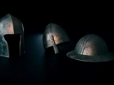 Medieval Soldier Helmets Free 3D model