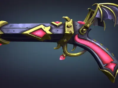 Vampire pistol Low-poly 3D model