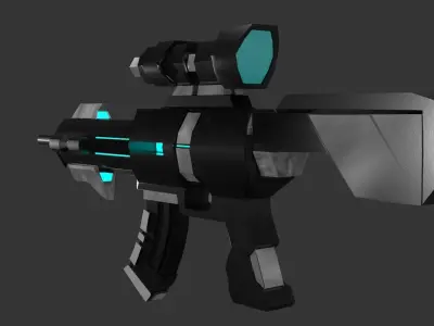 Sci-Fi Style Sniper Rifle Low-poly 3D model
