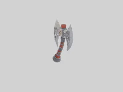 High-Quality 3D Battle Axe  3D model