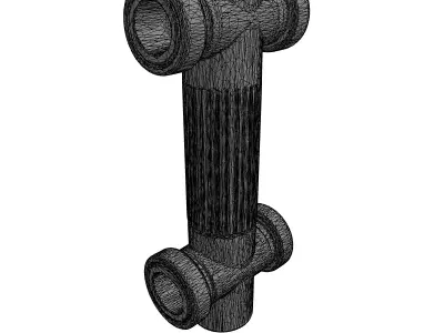 Universal Joint Drivetrain Component Low-poly 3D model