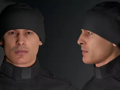 Tactical Beanie Fleece Watch Cap  Low-poly 3D model