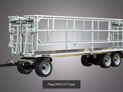 6 Trailers for Farming Tractorts 3D Model Pack